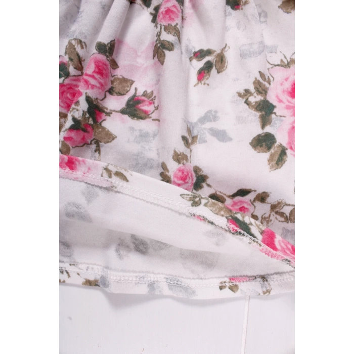 Eterelle Çiçek Desenli Fiyonk Bandanalı Kız Elbisesi