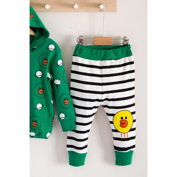 Eterelle Civciv Desenli 2li % 100 Pamuk Erkek Bebek Takımı