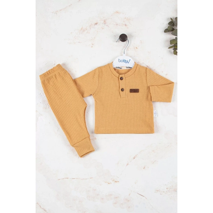 Eterelle Çizgili Kumaş % 100 Pamuk 2li Unisex Takım