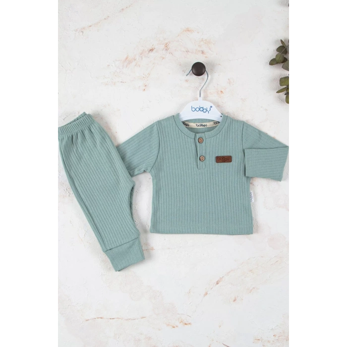 Eterelle Çizgili Kumaş % 100 Pamuk 2li Unisex Takım