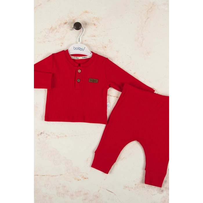 Eterelle Çizgili Kumaş % 100 Pamuk 2li Unisex Takım