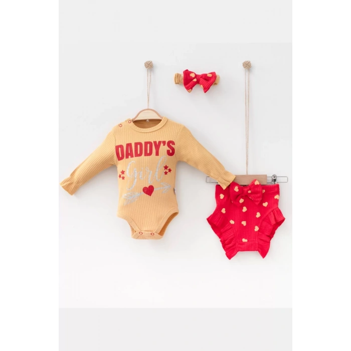Eterelle Daddys Girl Bandanalı Kız Bebek Takımı