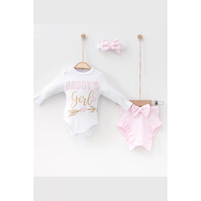 Eterelle Daddys Girl Bandanalı Kız Bebek Takımı
