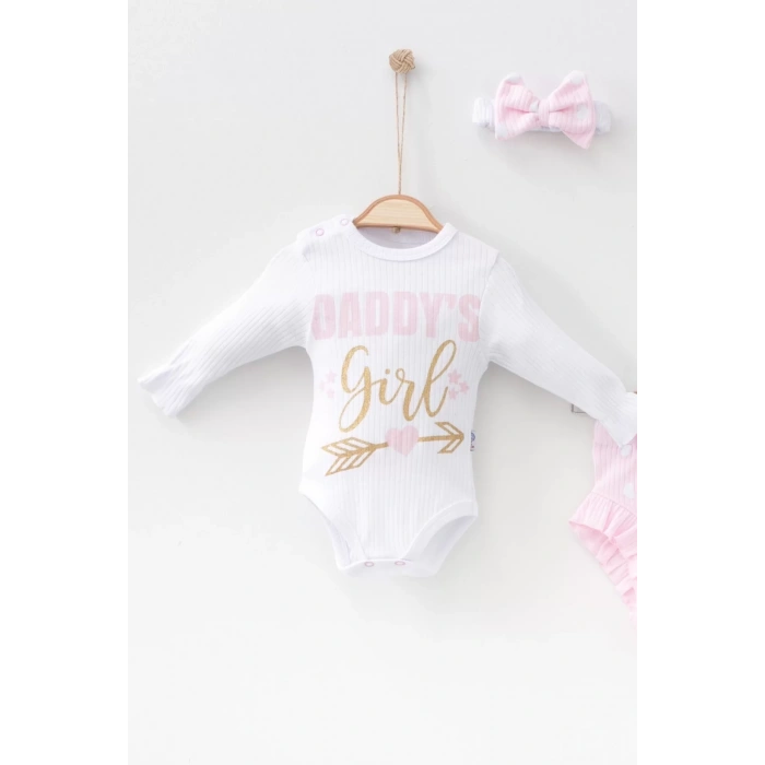 Eterelle Daddys Girl Bandanalı Kız Bebek Takımı