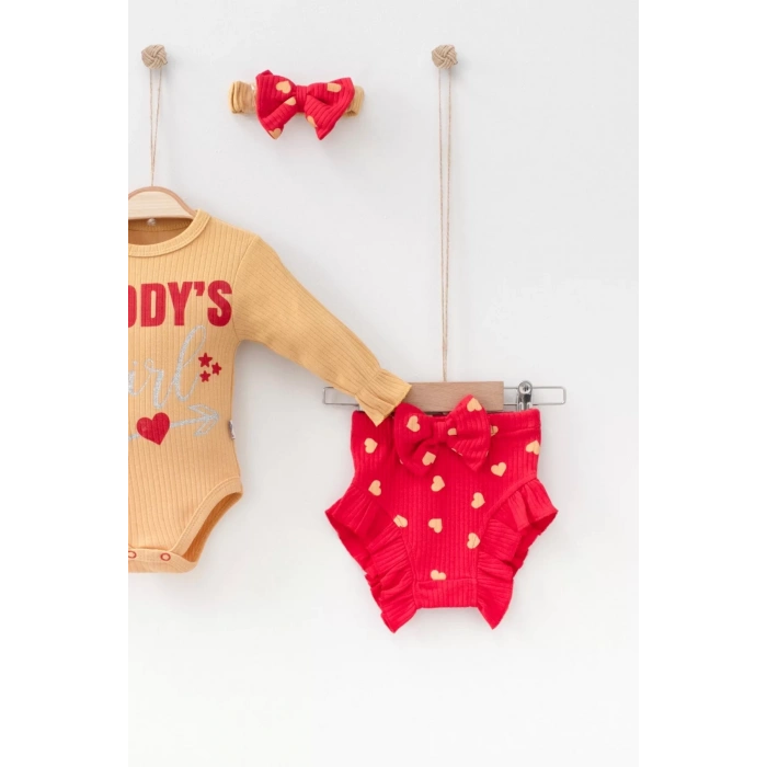 Eterelle Daddys Girl Bandanalı Kız Bebek Takımı