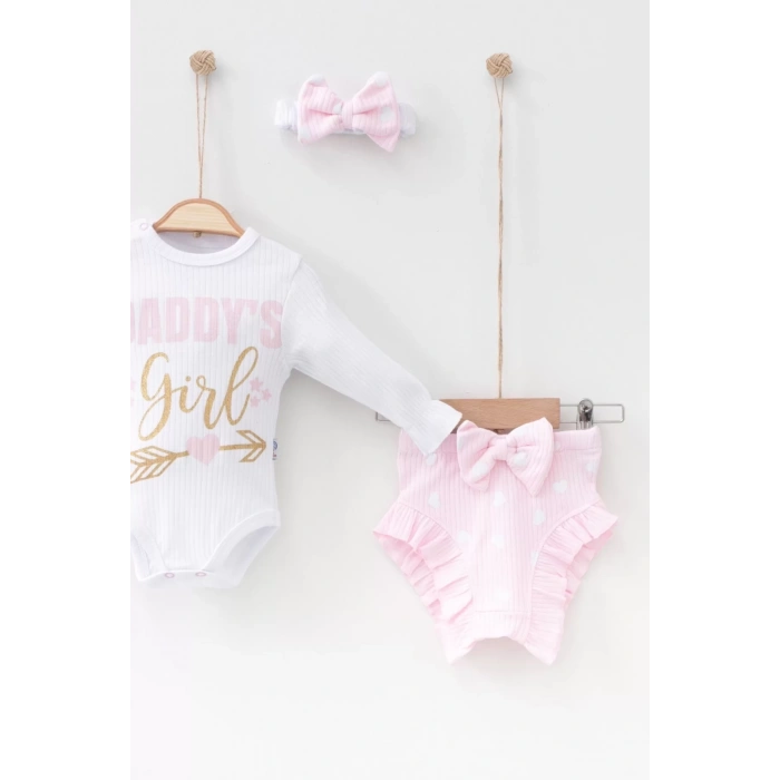 Eterelle Daddys Girl Bandanalı Kız Bebek Takımı