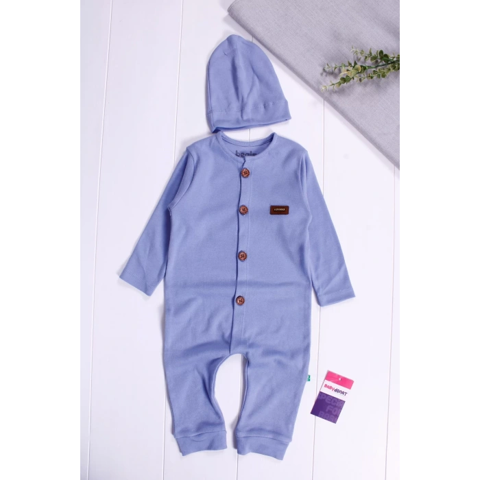 Eterelle Düğmeli Önden Açık İnterlok Tulum