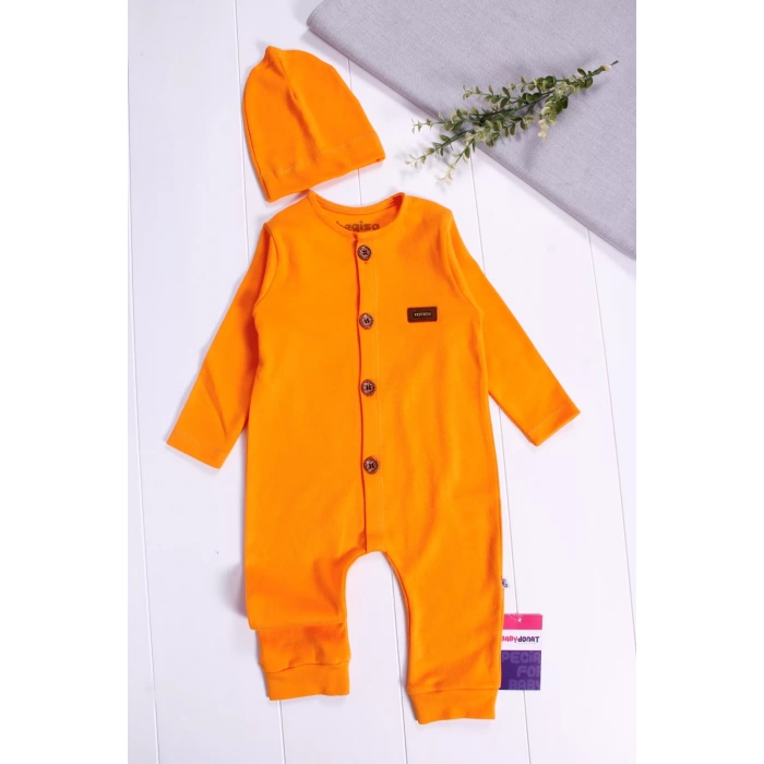 Eterelle Düğmeli Önden Açık İnterlok Tulum