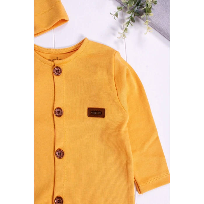 Eterelle Düğmeli Önden Açık İnterlok Tulum