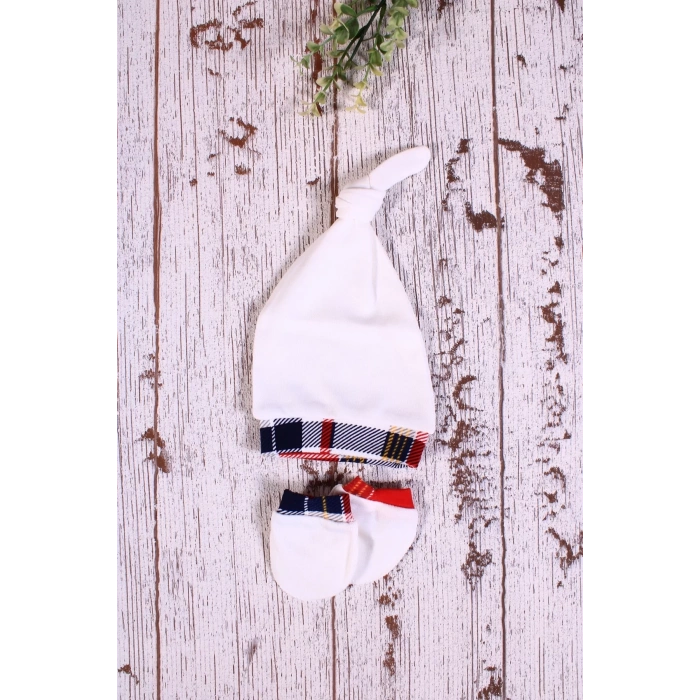 Eterelle Ekoseli Penguen Desenli Fularlı 5li Erkek Hastane Çıkışı