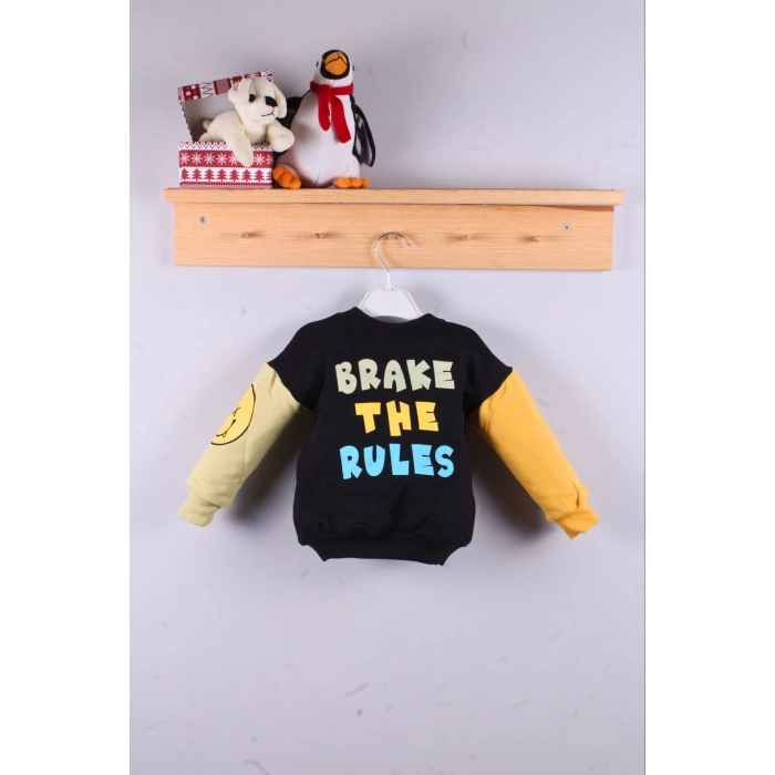 Eterelle Erkek Bebek Emoji Baskılı Takım % 100 Pamuk