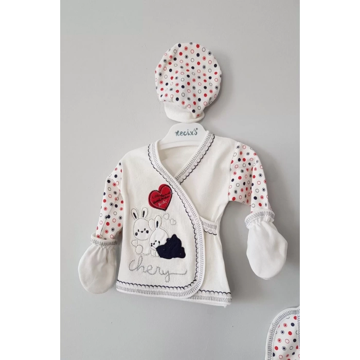 Eterelle Erkek Bebek Kutulu Tavşan 5li Zıbın Seti