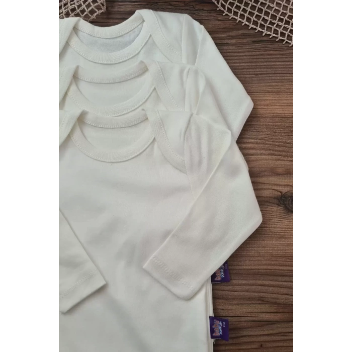 Eterelle Unisex % 100 Pamuk Uzun Kol 3 Adet Bebek Ve Çocuk Body