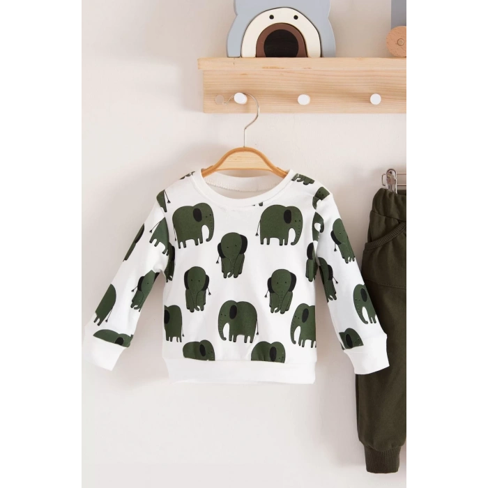 Eterelle Fil Desenli 2li % 100 Pamuk Erkek Bebek Takımı