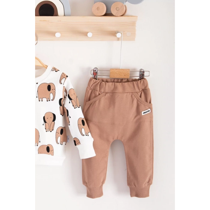 Eterelle Fil Desenli 2li % 100 Pamuk Erkek Bebek Takımı