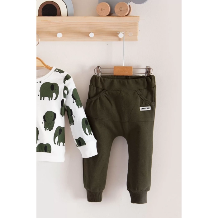 Eterelle Fil Desenli 2li % 100 Pamuk Erkek Bebek Takımı
