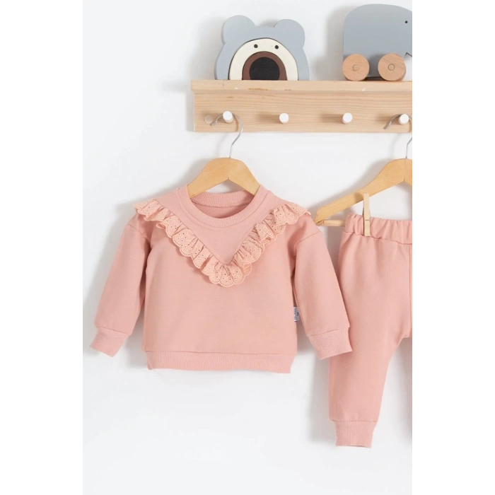 Eterelle Fisto Detaylı Pamuklu 2li Kız Bebek Takımı