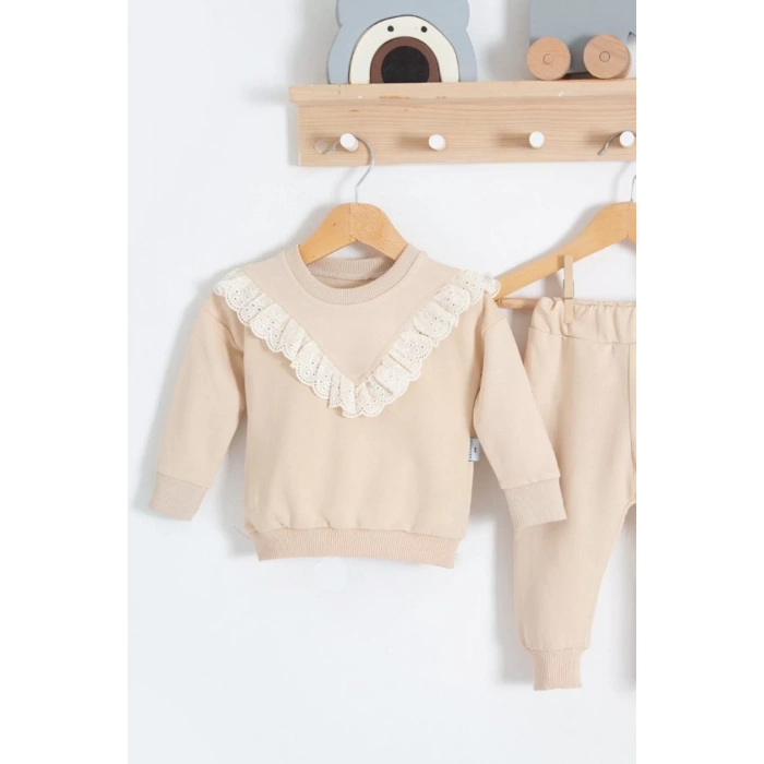 Eterelle Fisto Detaylı Pamuklu 2li Kız Bebek Takımı