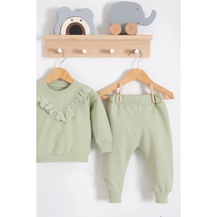 Eterelle Fisto Detaylı Pamuklu 2li Kız Bebek Takımı