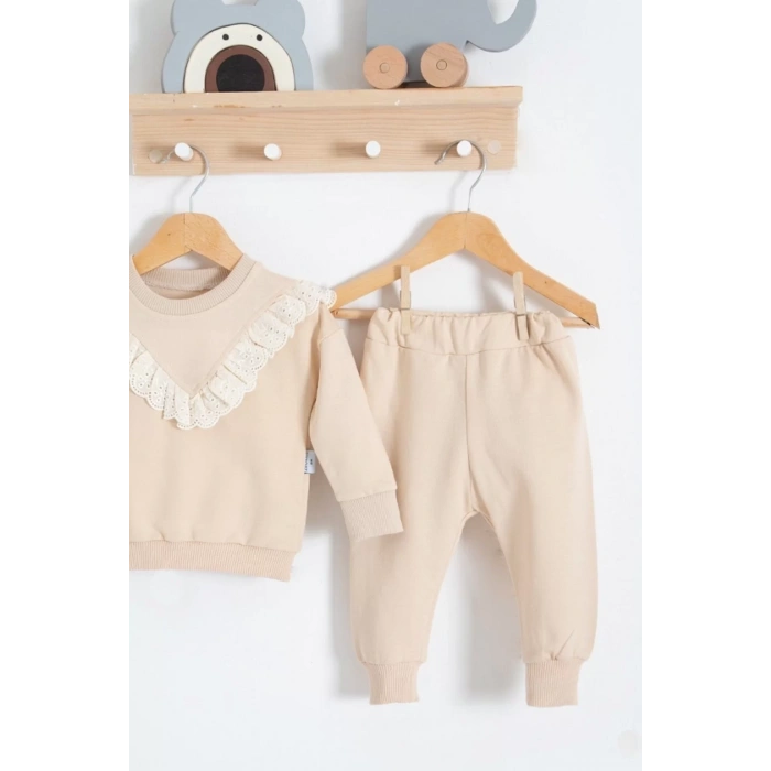 Eterelle Fisto Detaylı Pamuklu 2li Kız Bebek Takımı