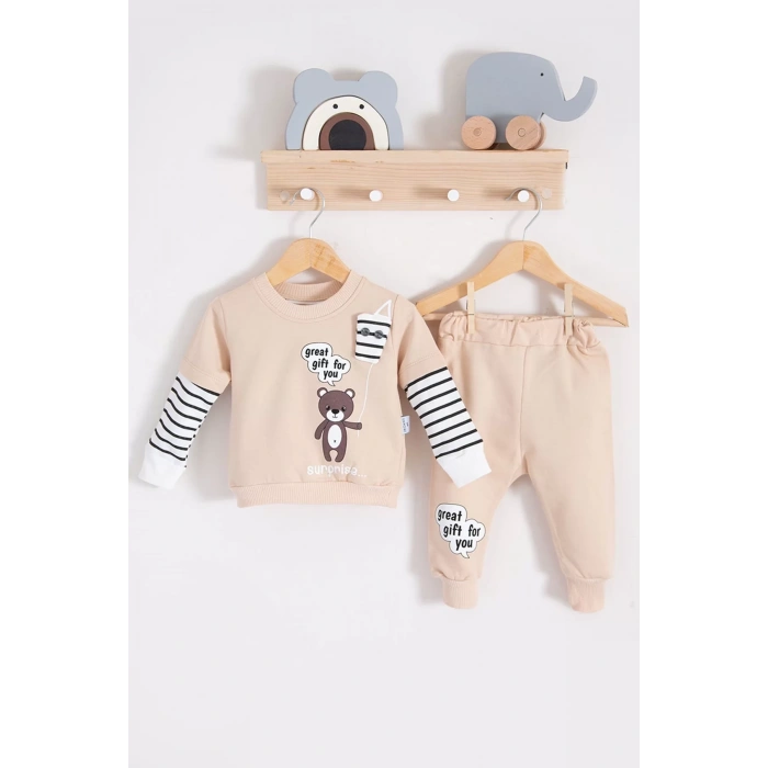 Eterelle Gift For You Desenli 2li % 100 Pamuk Erkek Bebek Takımı