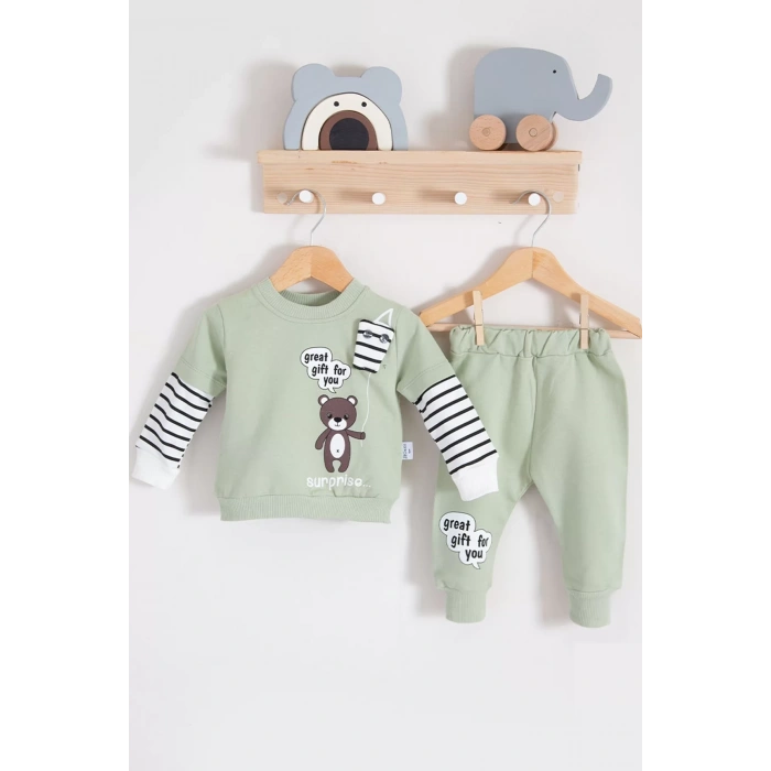 Eterelle Gift For You Desenli 2li % 100 Pamuk Erkek Bebek Takımı