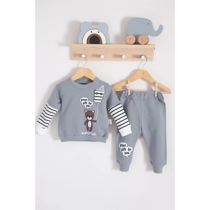 Eterelle Gift For You Desenli 2li % 100 Pamuk Erkek Bebek Takımı