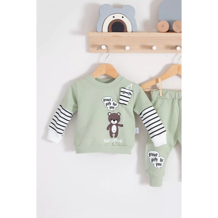 Eterelle Gift For You Desenli 2li % 100 Pamuk Erkek Bebek Takımı