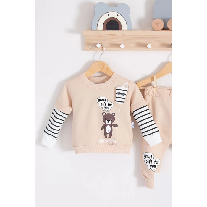 Eterelle Gift For You Desenli 2li % 100 Pamuk Erkek Bebek Takımı