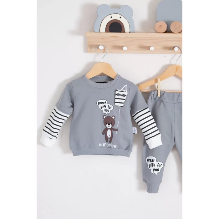 Eterelle Gift For You Desenli 2li % 100 Pamuk Erkek Bebek Takımı