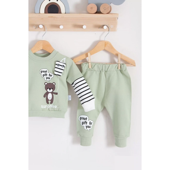 Eterelle Gift For You Desenli 2li % 100 Pamuk Erkek Bebek Takımı