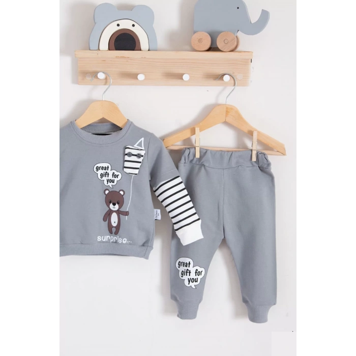 Eterelle Gift For You Desenli 2li % 100 Pamuk Erkek Bebek Takımı