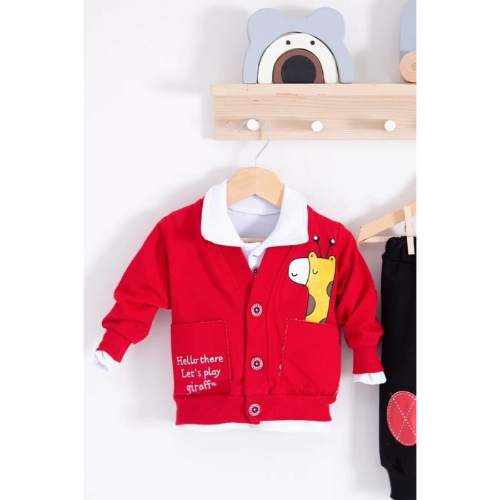 Eterelle Graffe Zürafa Desenli 3lü Erkek Bebek Takımı