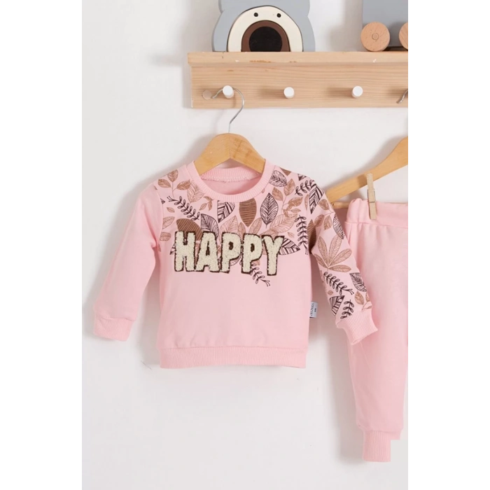 Eterelle Happy Yaprak Desenli 2li Kız Bebek Takım