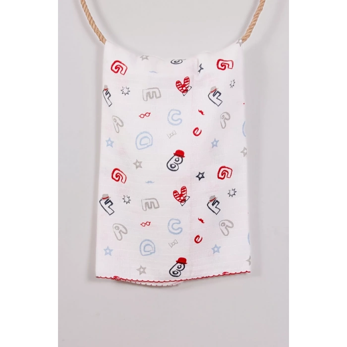 Eterelle Harf Desenli 80*80 Müslin Bebek Battaniyesi