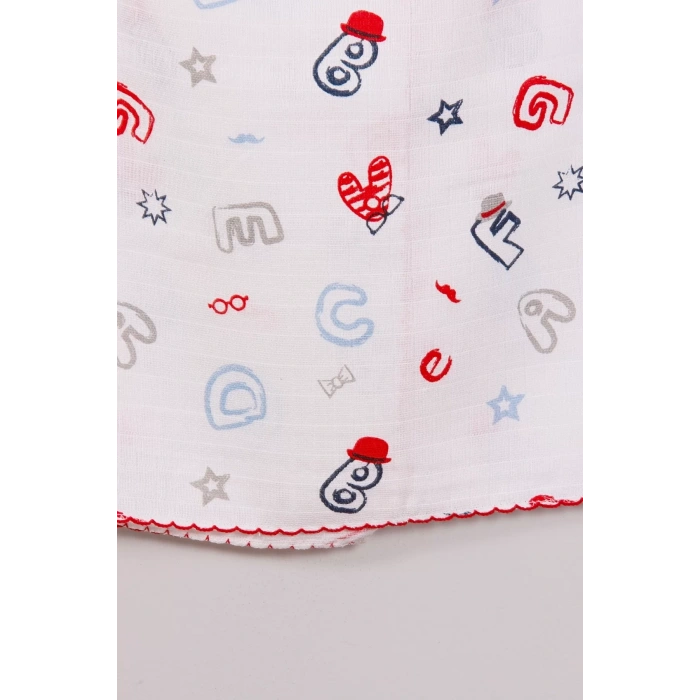 Eterelle Harf Desenli 80*80 Müslin Bebek Battaniyesi