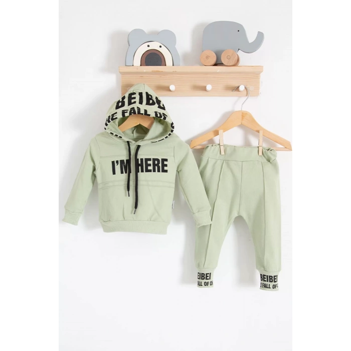 Eterelle Im Here Desenli 2li % 100 Pamuk Erkek Bebek Takımı