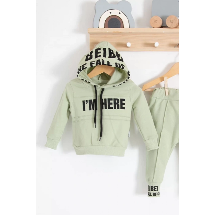 Eterelle Im Here Desenli 2li % 100 Pamuk Erkek Bebek Takımı