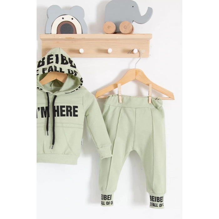 Eterelle Im Here Desenli 2li % 100 Pamuk Erkek Bebek Takımı