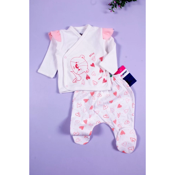 Eterelle Kalp Desenli 5li Kız Bebek Hastane Çıkış Seti