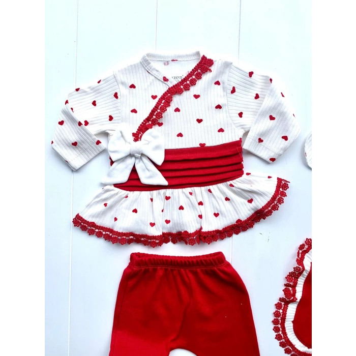 Eterelle Kalp Desenli Dantel İşlemeli Hastane Çıkışı