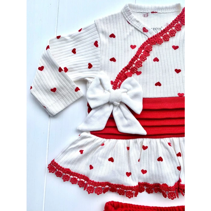 Eterelle Kalp Desenli Dantel İşlemeli Hastane Çıkışı