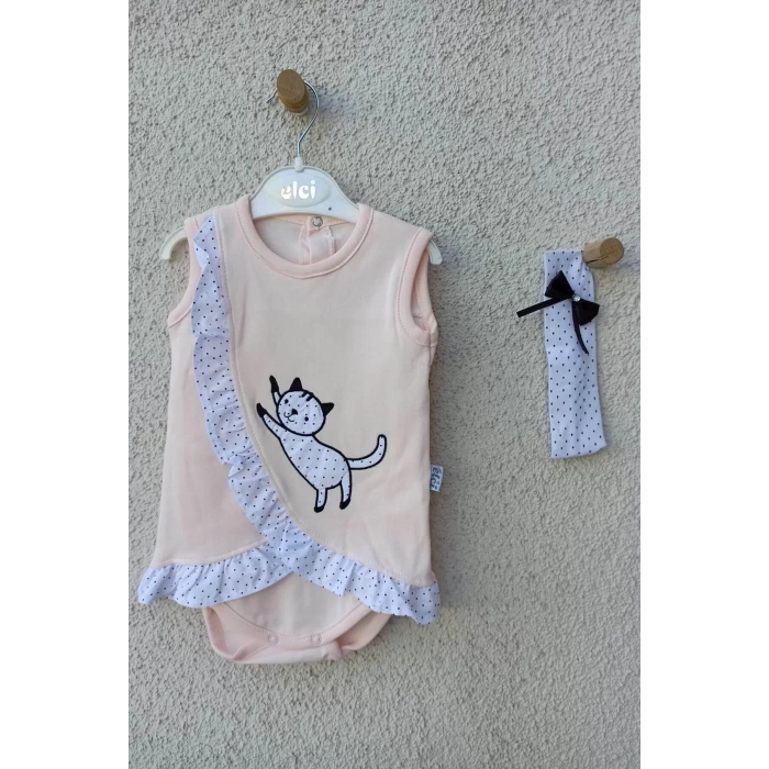 Eterelle Kedili Fırfırlı Bandanalı Badi