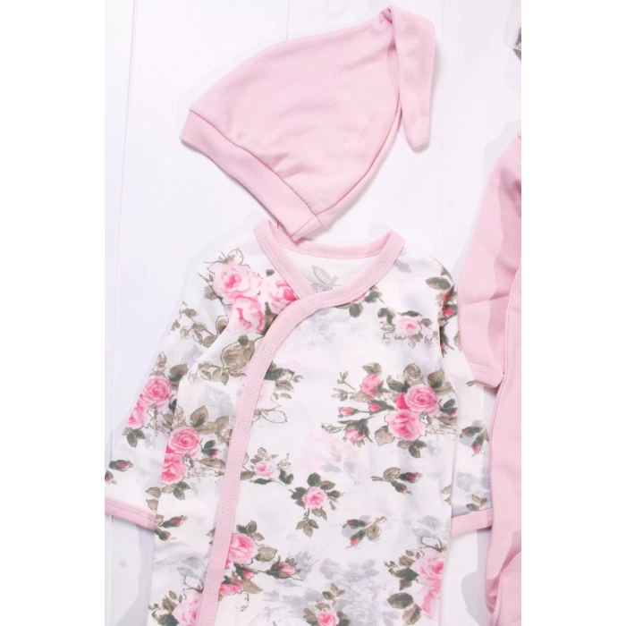 Eterelle Kind İs Cool Desenli Nakışlı Kız Bebek 4lü Tulum Seti