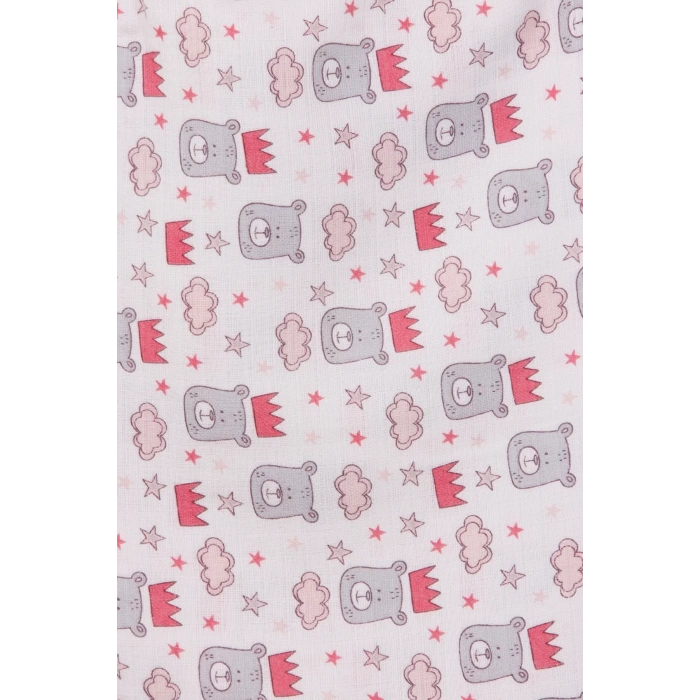 Eterelle Kırmızı Bear Desenli 80*80 Müslin Bebek Battaniyesi