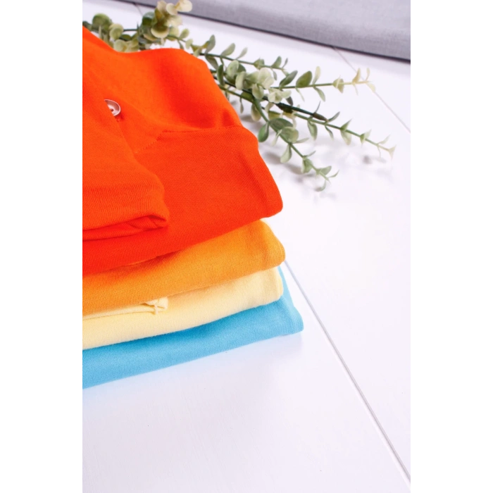 Eterelle Kollu Düğme Detaylı Unısex Bebek Tulumu