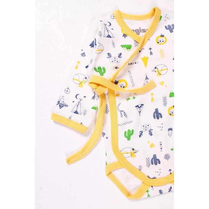 Eterelle Kruvaze Bağlamalı Camp Desenli 2li Erkek Takım