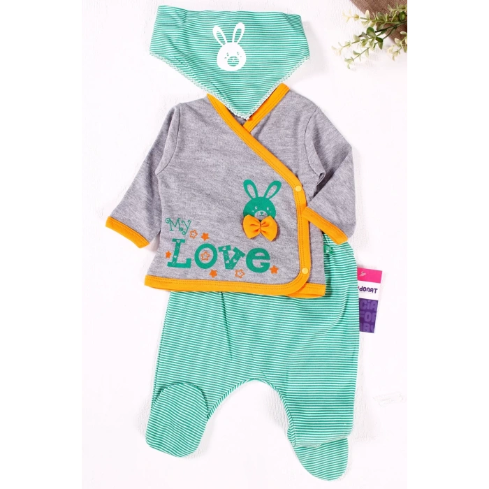 Eterelle Love Desenli 5li Erkek Bebek Hastane Çıkış Seti