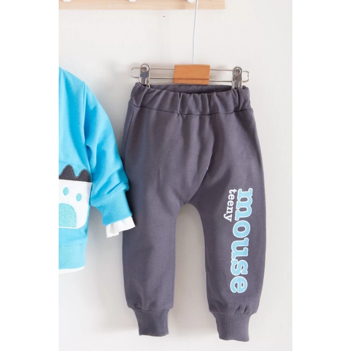 Eterelle Mause Gömlek Yakalı 3lü Erkek Bebek Takımı