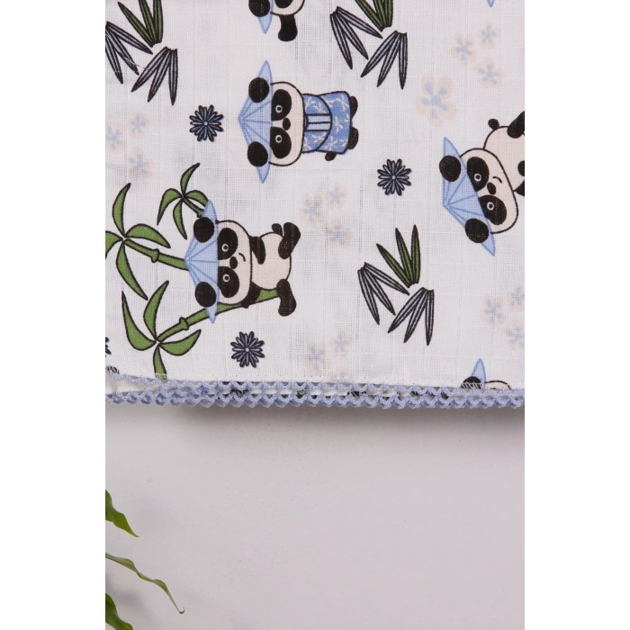 Eterelle Mavi Bambu Desenli 95*120 Müslin Bebek Battaniyesi